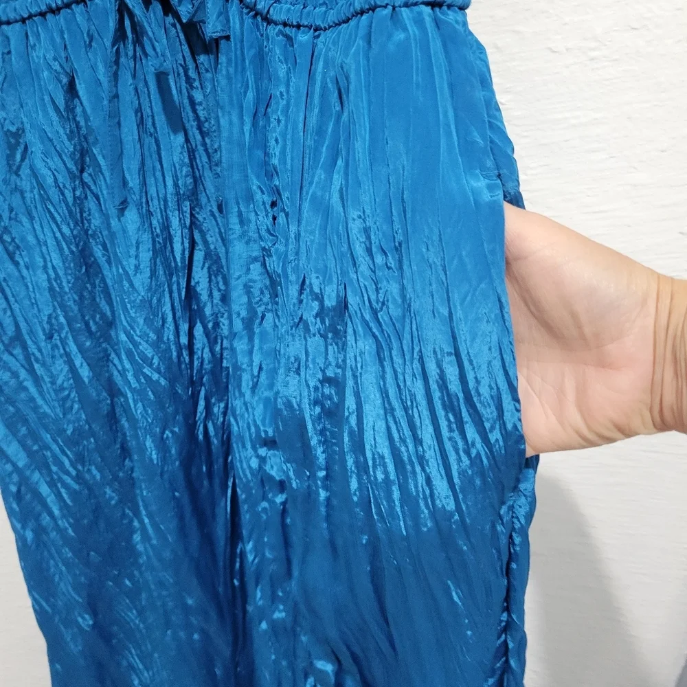 J Crew Palermo dress in viscose-blend crinkle NWT CK800 Blue